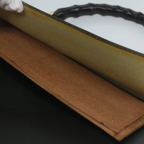 GUCCI Bamboo Hand Bag Leather Black 001 3444 1887 Auth 61693 - Picture 8 of 16